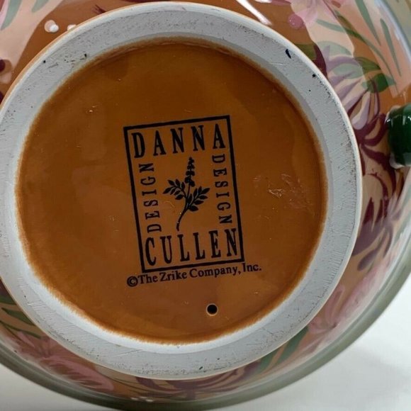Danna Cullen Footed Rooster Cereal Soup Bowl Strawberries Handles 6" Colorful - Picture 9 of 9